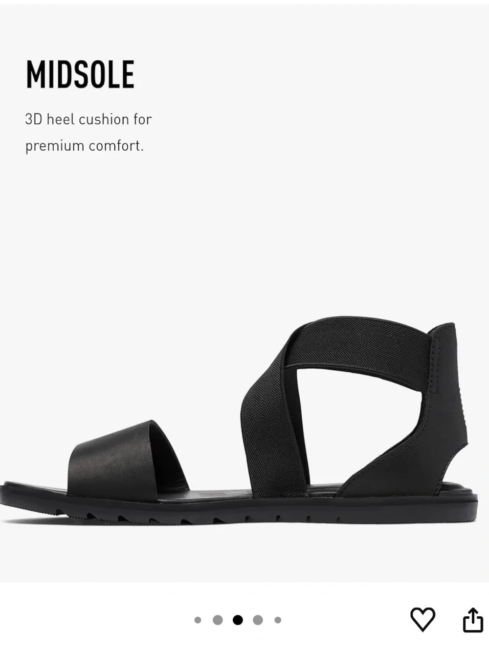 Sorel Women's Ella II Sandal in Black, size 9, NWOT (never worn)